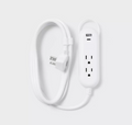 Slim Indoor Extension Cord with Dual USB Ports and Integrated Hanging Loop