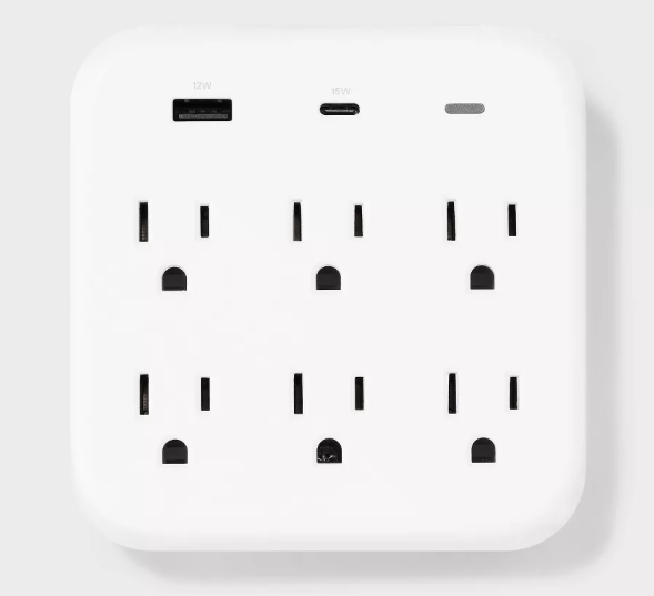 Multi-Outlet Wall Tap Surge Protector with USB-C and USB-A Charging Ports