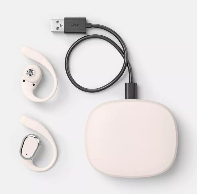 Secure-Fit Open-Ear Sport Headphones with Environmental Awareness and Built-In Mic