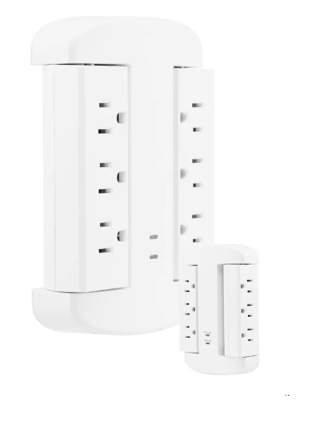 Flexible Swivel Surge Protector Wall Tap with 6 Rotating AC Outlets