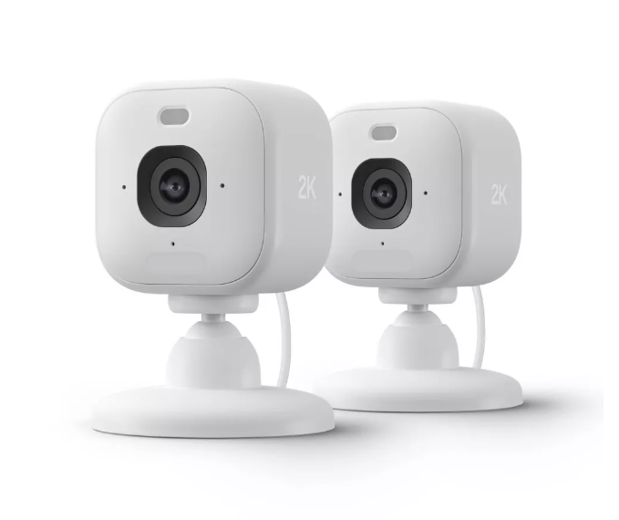 Twin-Pack Compact Plug-In Security Cameras with 2K HD Video and Two-Way Audio