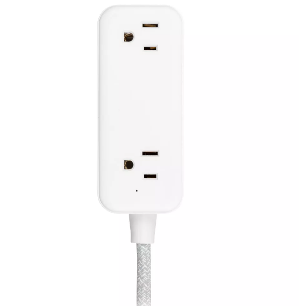 Compact Multi-Outlet Extension Cord with USB-C and Dual USB-A Charging Ports