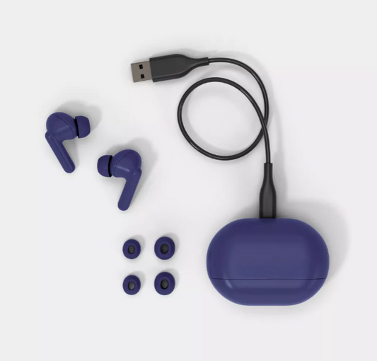 Lightweight True Wireless Earbuds with Charging Case and Multiple Ear Tip Sizes