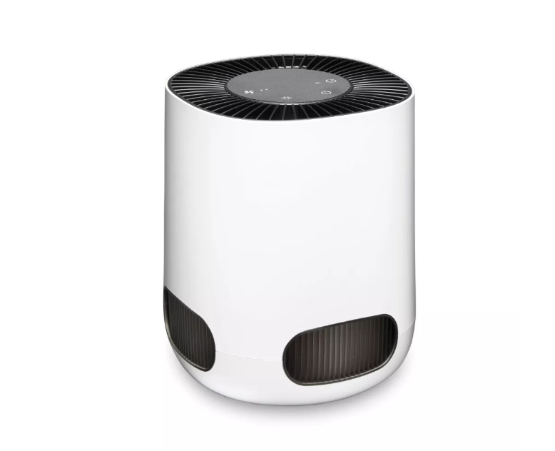 Compact 360-Degree Tabletop Air Purifier with True HEPA Filtration and Timer Function