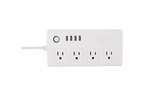 Smart Wi-Fi Power Strip with Four AC Outlets and Quad USB Charging Ports
