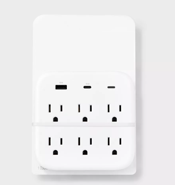 Multi-Outlet Wall Tap Surge Protector with USB-C and USB-A Charging Ports