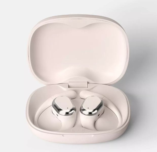 Secure-Fit Open-Ear Sport Headphones with Environmental Awareness and Built-In Mic